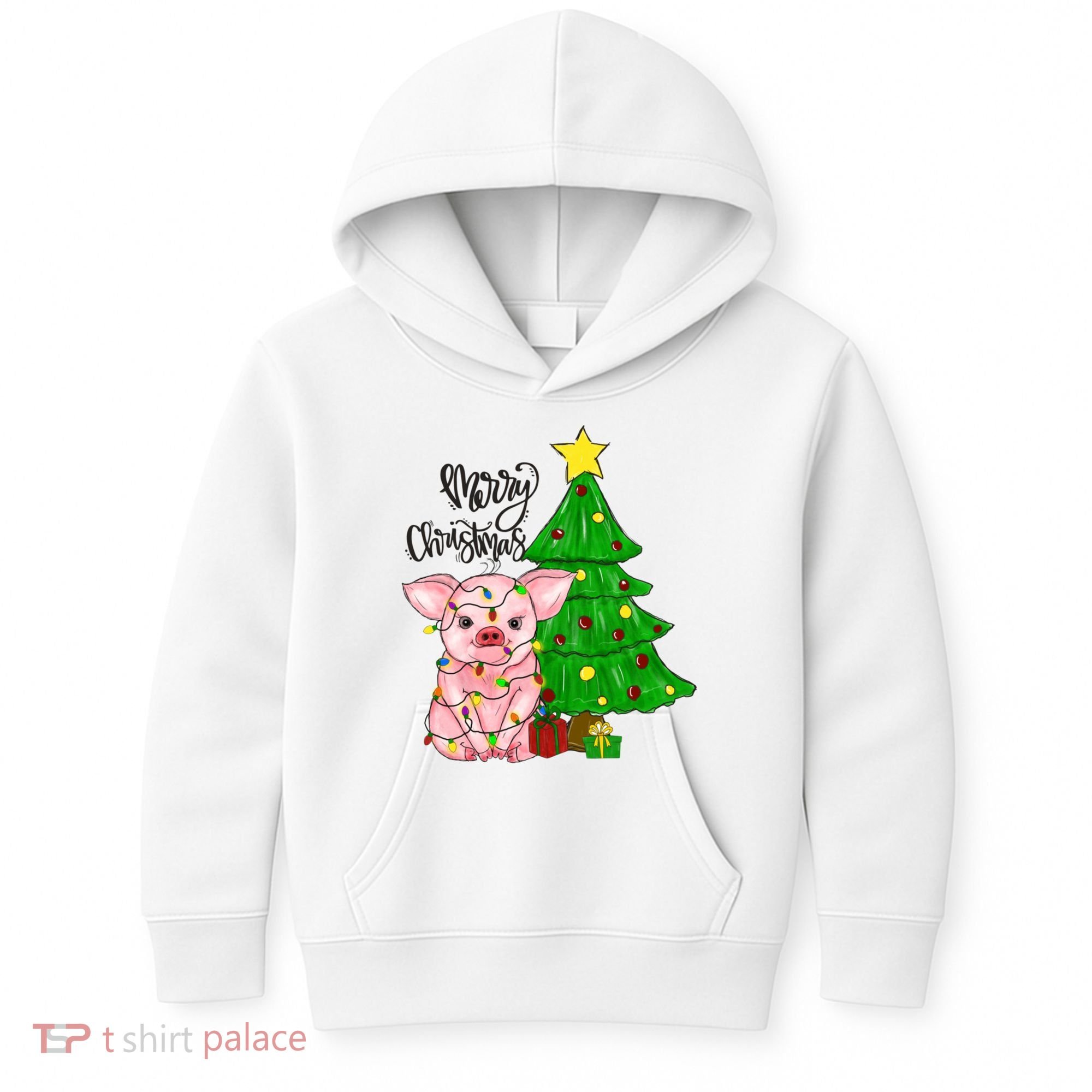 Merry Christmas Pig Funny Pigs Christmas Xmas Kids Hoodie