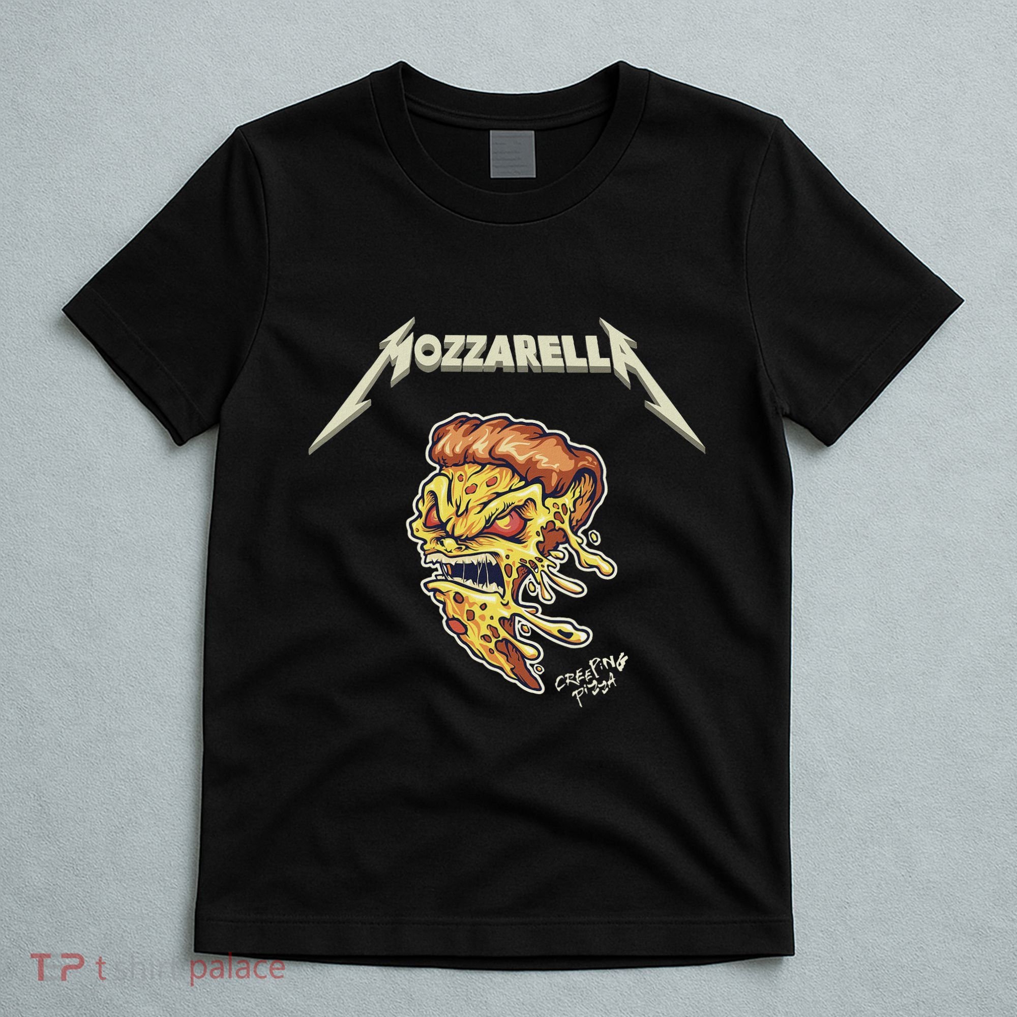 Mozzarella Creeping Pizza Foodie Chef Baker Cook Heavy T-Shirt