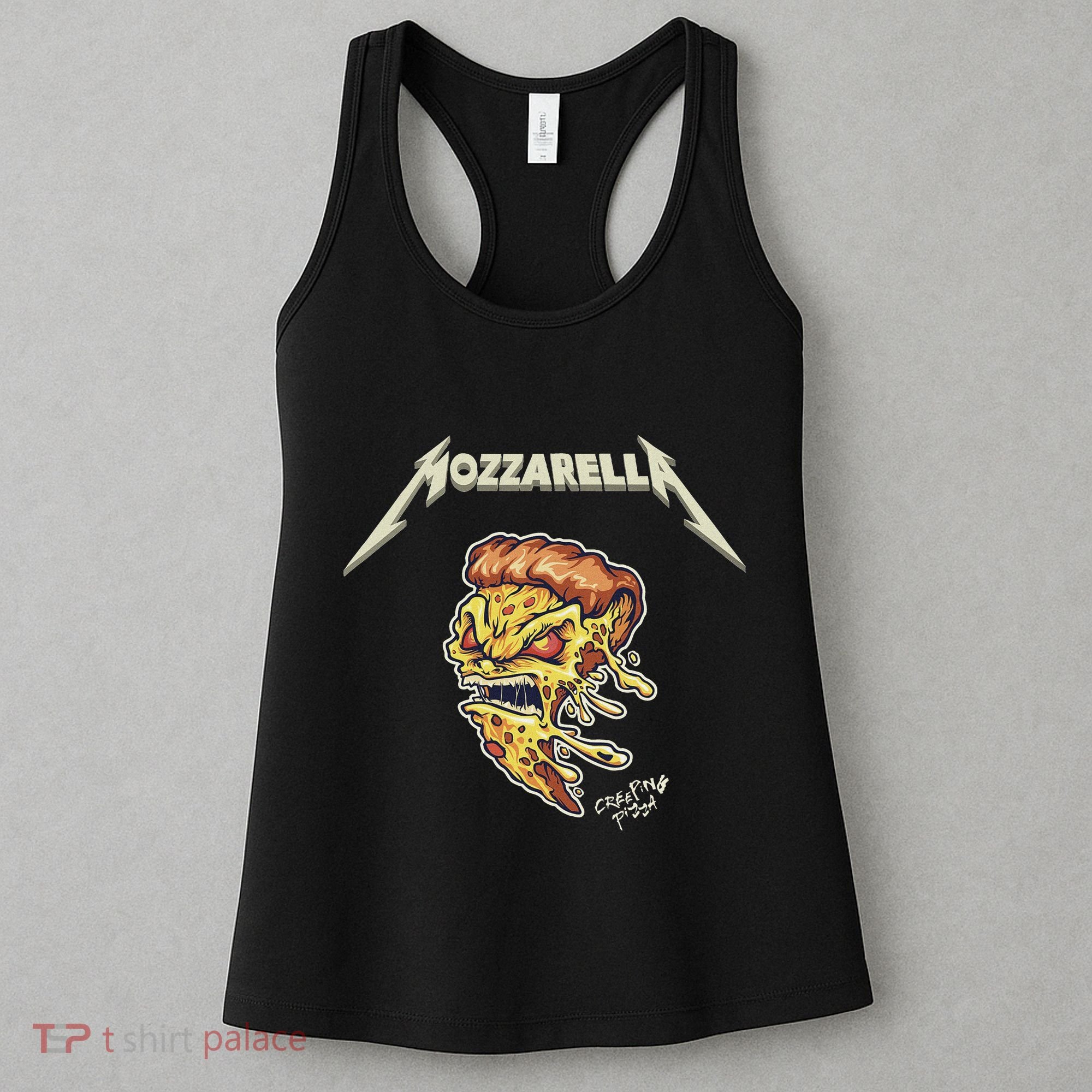 Mozzarella Creeping Pizza Foodie Chef Baker Cook Heavy Women's Tank Top
