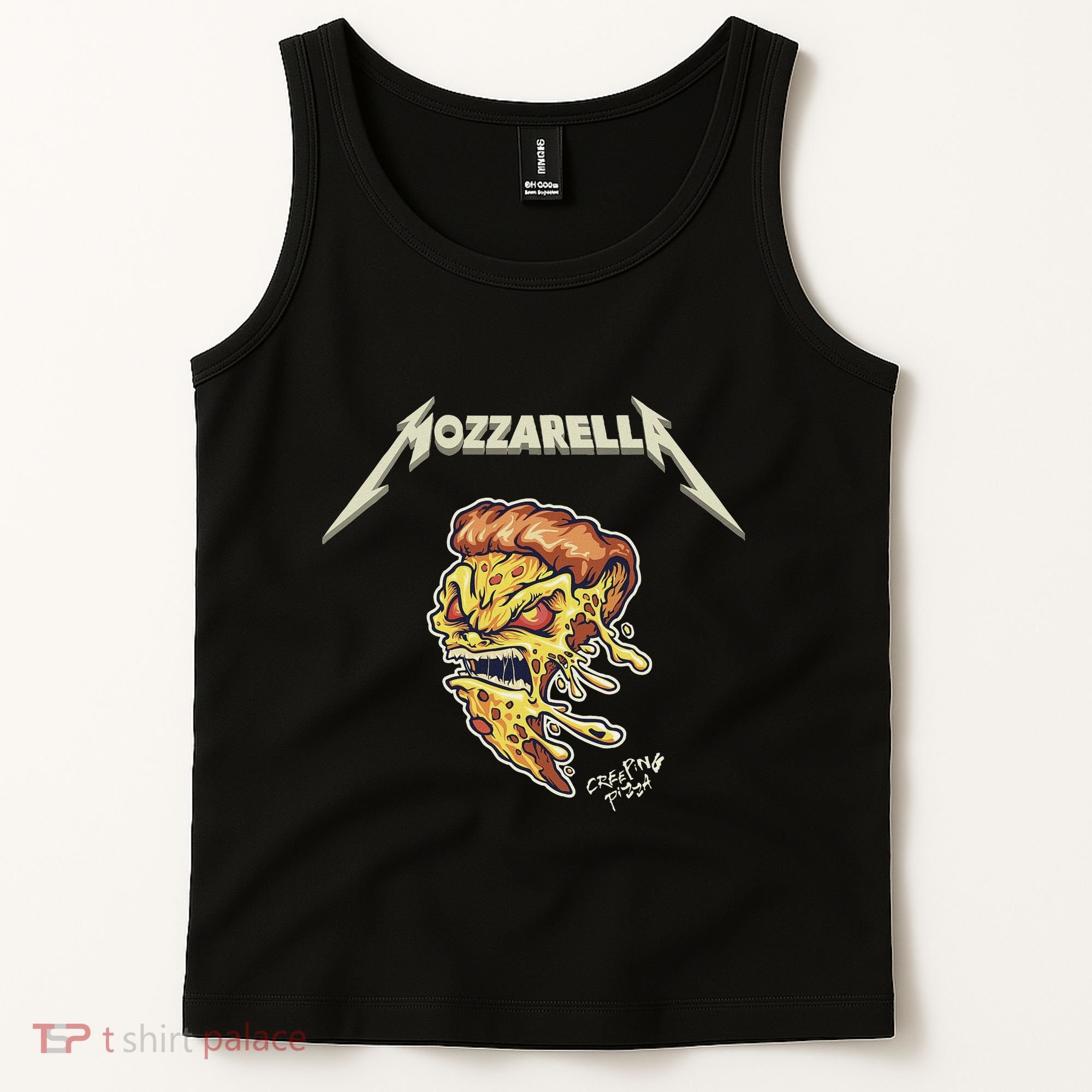 Mozzarella Creeping Pizza Foodie Chef Baker Cook Heavy Tank Top