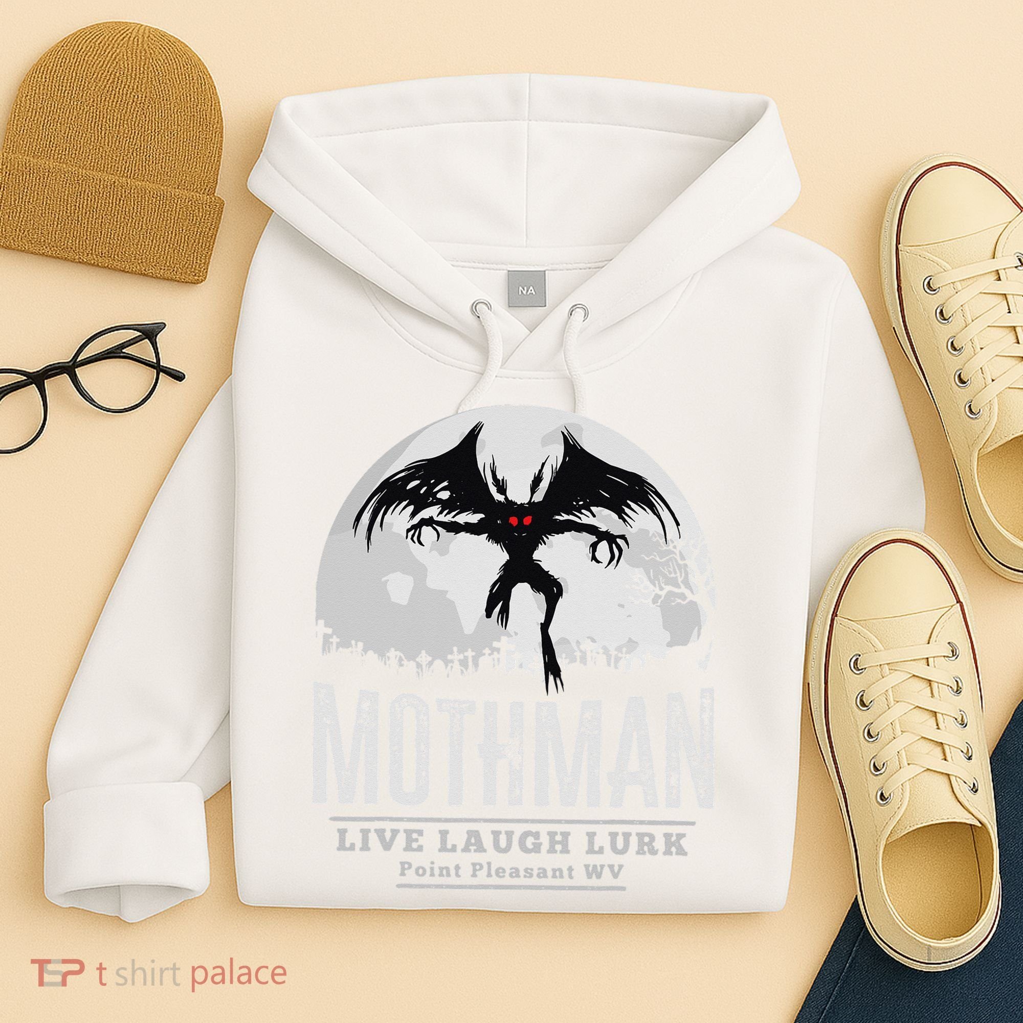 Mothman Cryptid Point Pleasant cryptozoology Halloween Hoodie