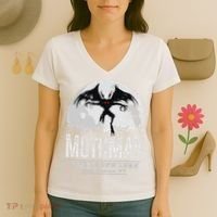 Mothman Cryptid Point Pleasant cryptozoology Halloween Women's V-Neck T-Shirt thumb 3