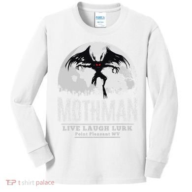 Mothman Cryptid Point Pleasant cryptozoology Halloween Kids Long Sleeve Shirt