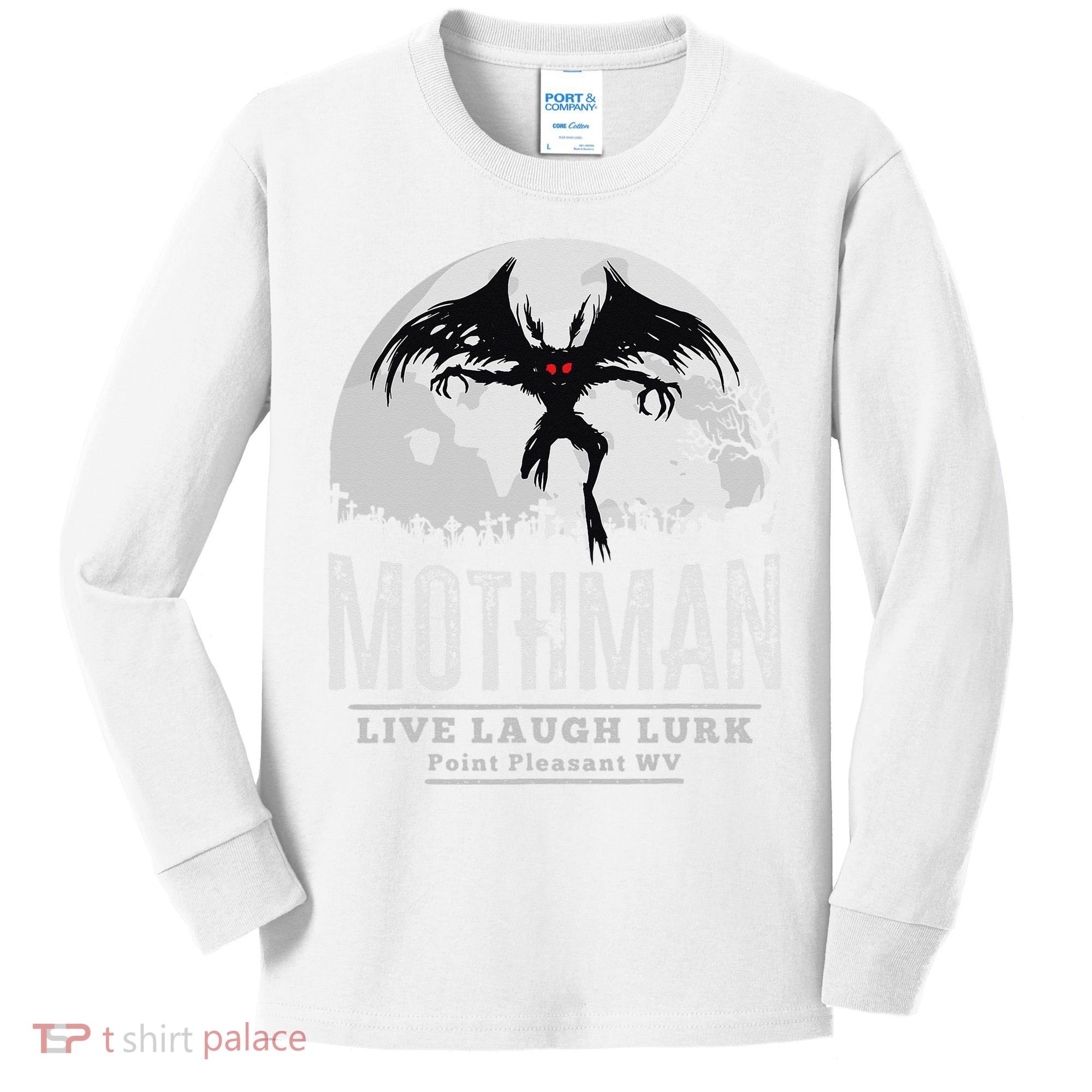 Mothman Cryptid Point Pleasant cryptozoology Halloween Kids Long Sleeve Shirt