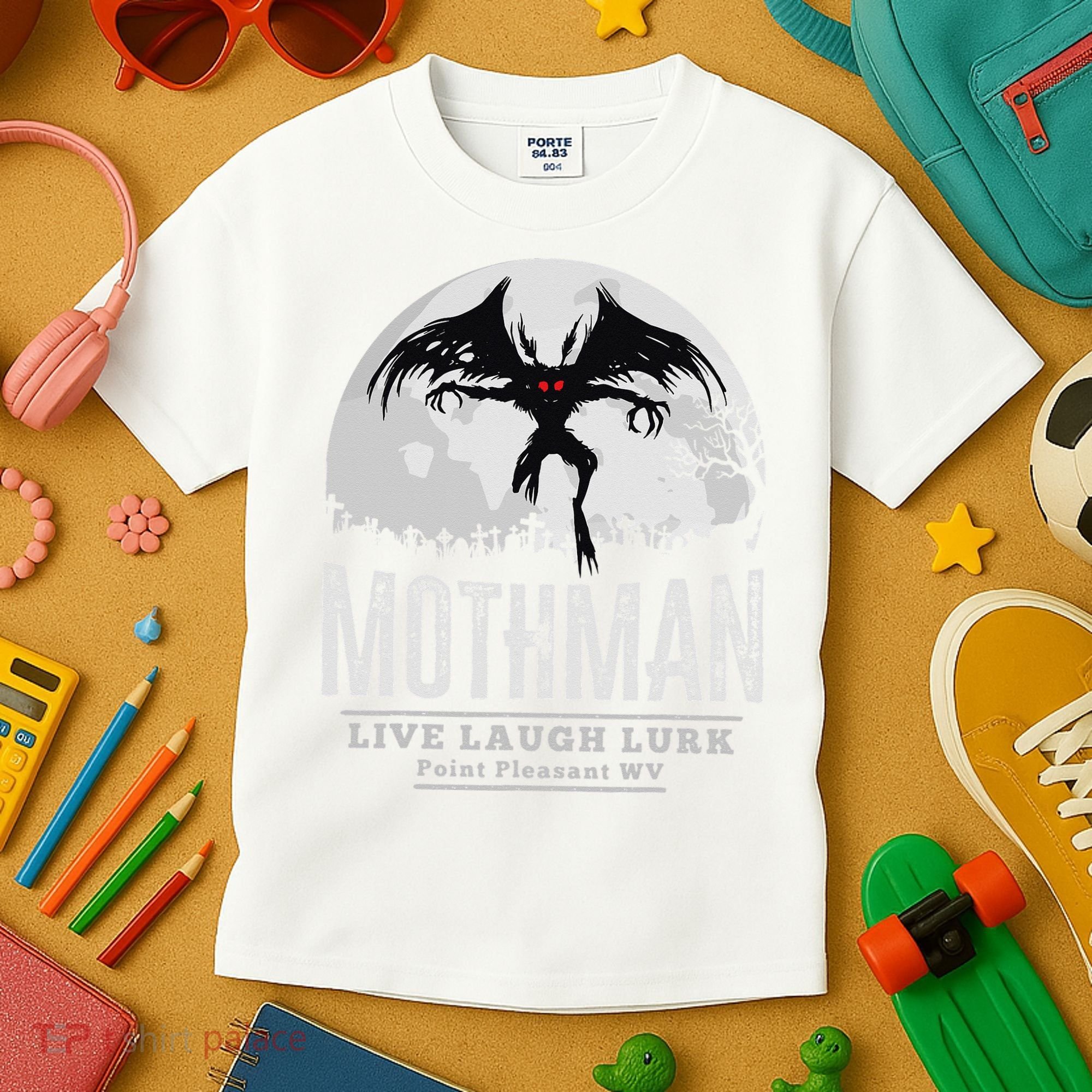 Mothman Cryptid Point Pleasant cryptozoology Halloween Kids T-Shirt