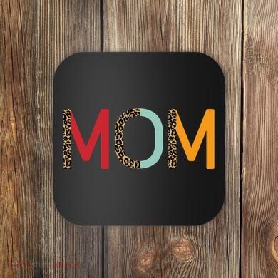 Mom Cheetah Print Cute Gift Coaster