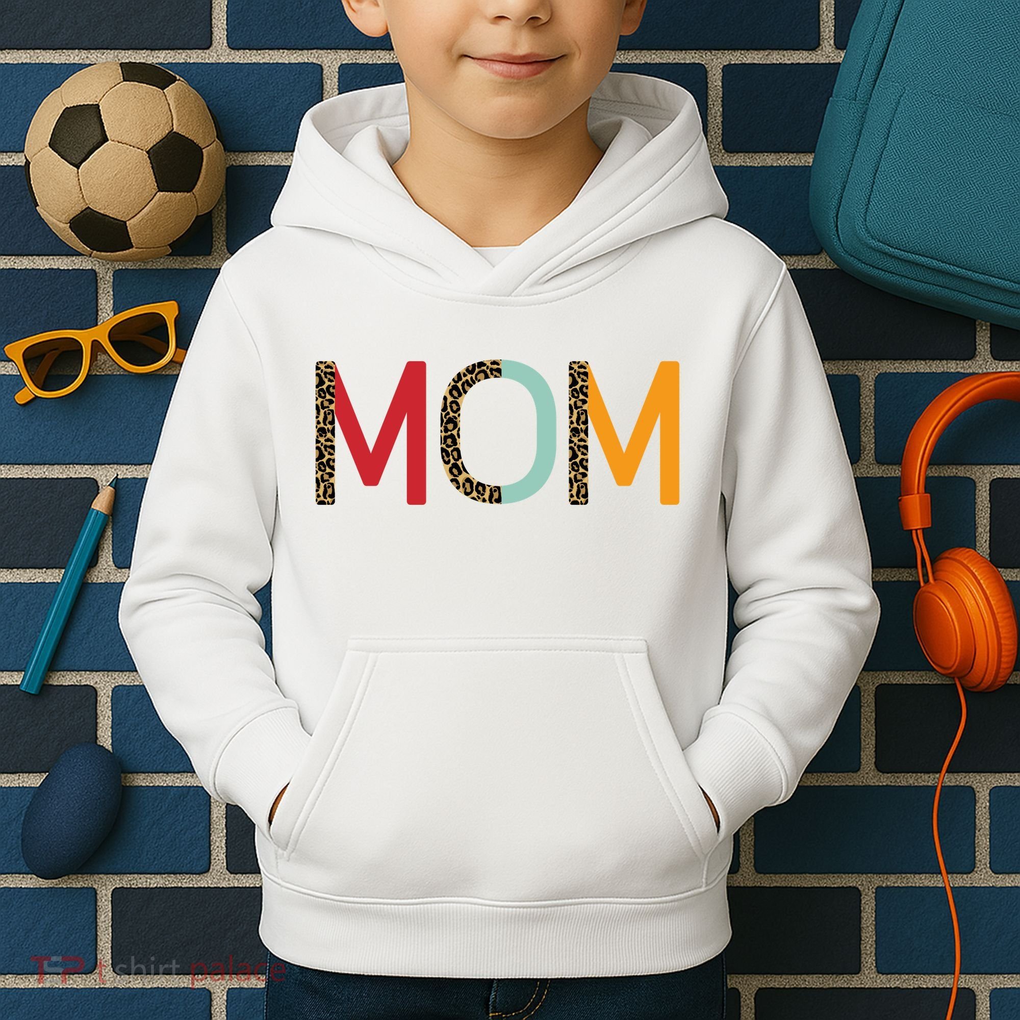 Mom Cheetah Print Cute Gift Kids Hoodie