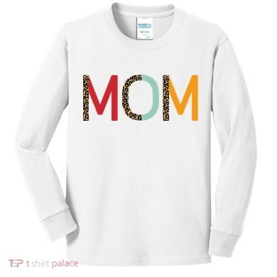 Mom Cheetah Print Cute Gift Kids Long Sleeve Shirt
