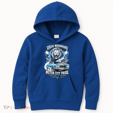 Motor City Pride 2026 Cruising Roaring Down Woodward Kids Hoodie