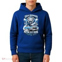 Motor City Pride 2026 Cruising Roaring Down Woodward Kids Hoodie thumb 4
