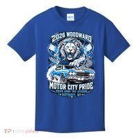 Motor City Pride 2026 Cruising Roaring Down Woodward Kids T-Shirt thumb 0