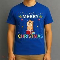 Merry Christmas Pomeranian Dog Lovers Xmas Holiday Party Gift T-Shirt thumb 3