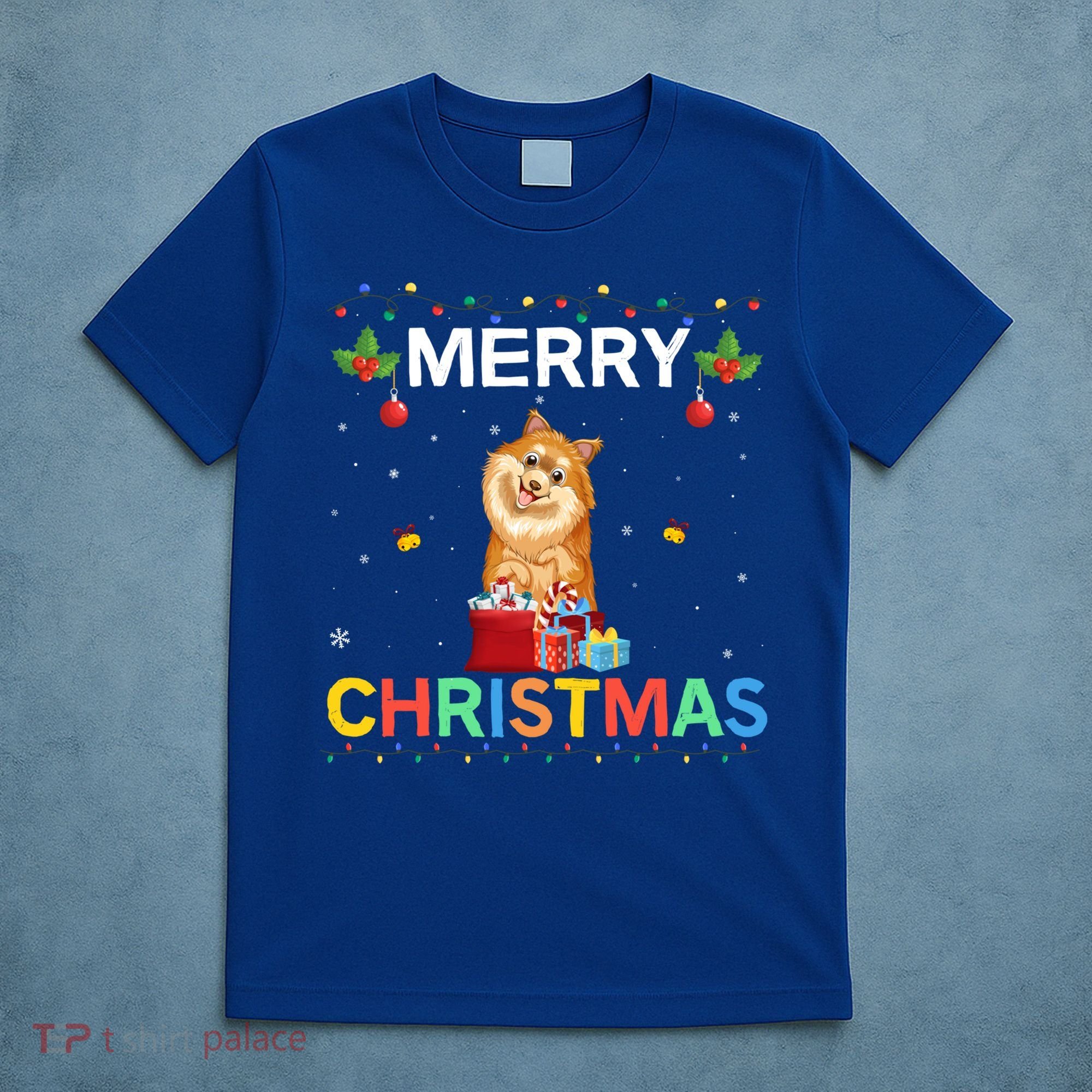 Merry Christmas Pomeranian Dog Lovers Xmas Holiday Party Gift T-Shirt
