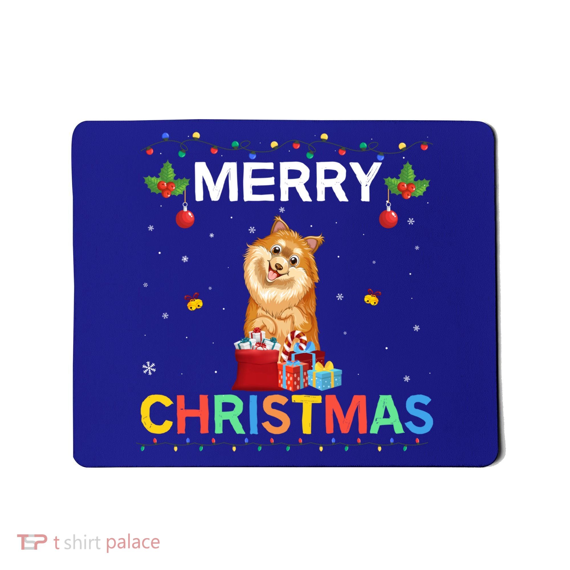 Merry Christmas Pomeranian Dog Lovers Xmas Holiday Party Gift Mousepad