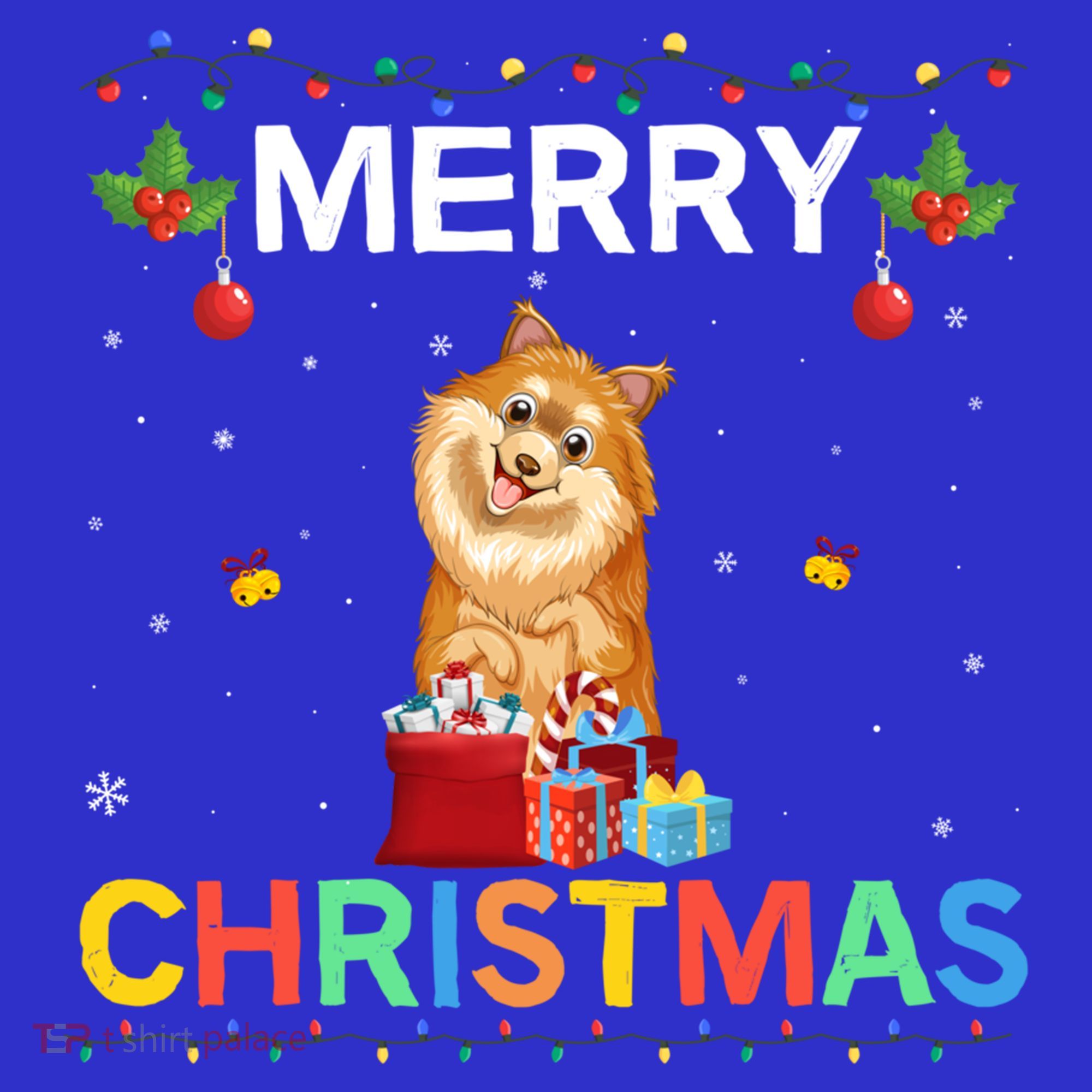 Merry Christmas Pomeranian Dog Lovers Xmas Holiday Party Gift Women's Tank Top