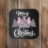Merry Christmas Pretty And Pink Coaster thumb 0
