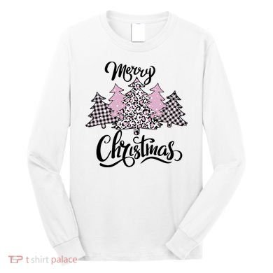Merry Christmas Pretty And Pink Long Sleeve Shirt