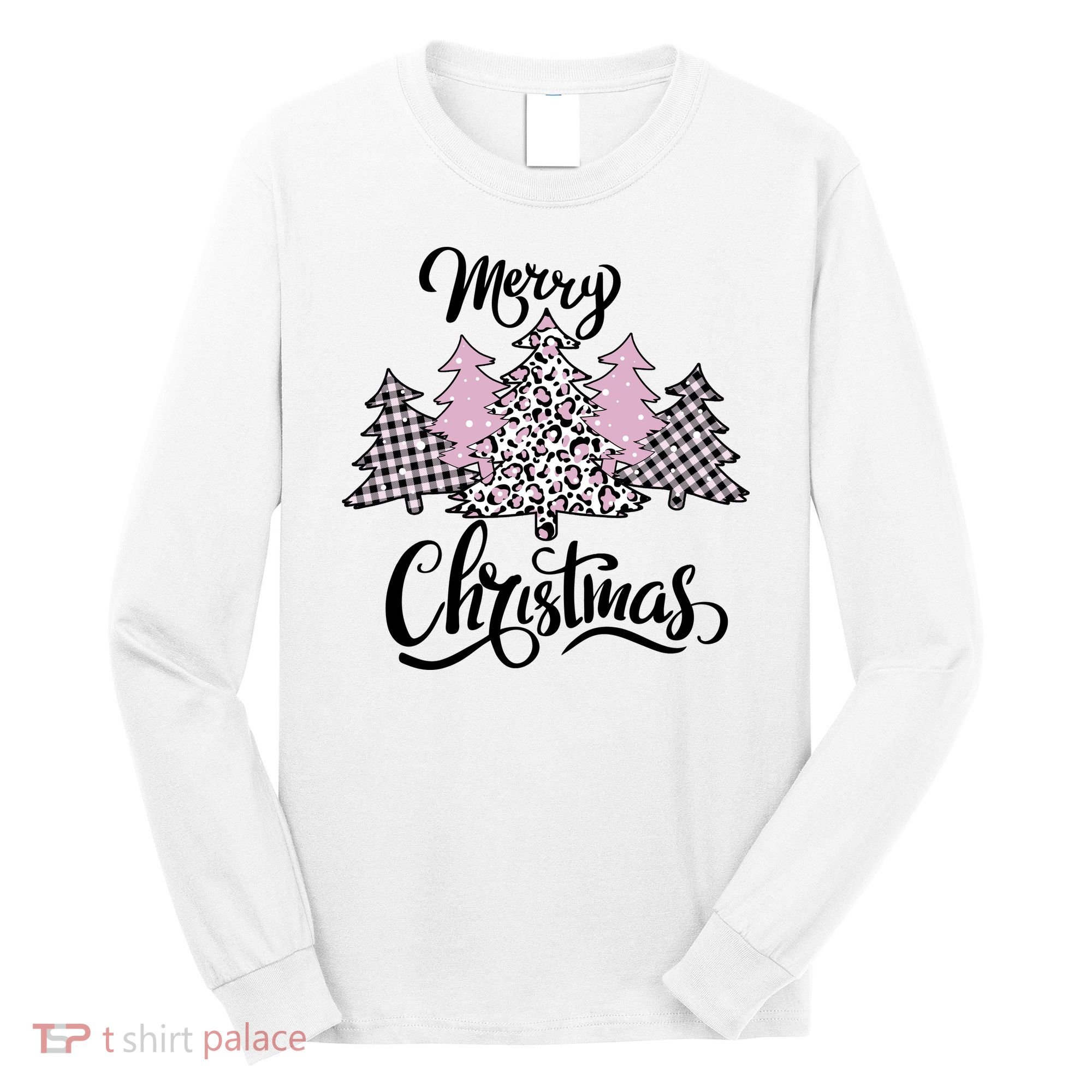Merry Christmas Pretty And Pink Long Sleeve Shirt