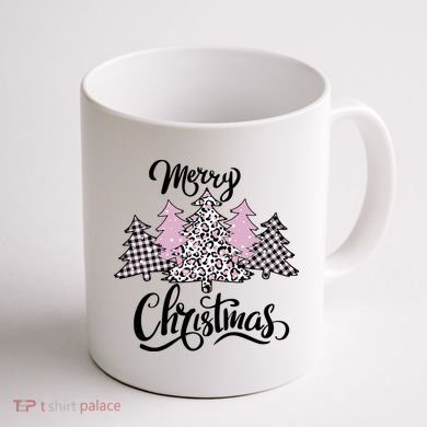 Merry Christmas Pretty And Pink Coffee Mug back