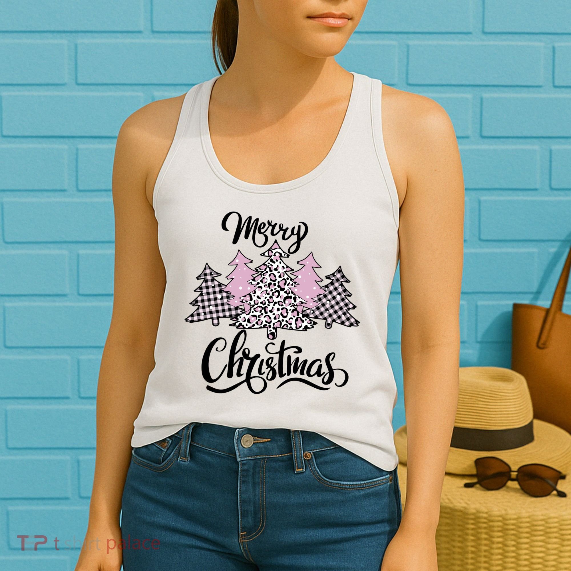 Merry Christmas Pretty And Pink Women's Tank Top