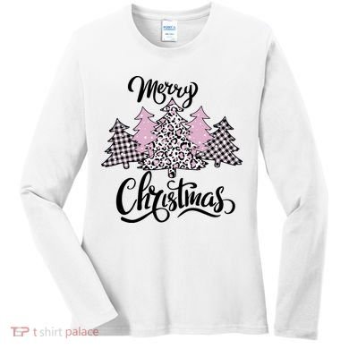 Merry Christmas Pretty And Pink Women's Long Sleeve Shirt