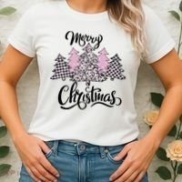 Merry Christmas Pretty And Pink Women's T-Shirt thumb 2