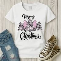Merry Christmas Pretty And Pink Women's T-Shirt thumb 3