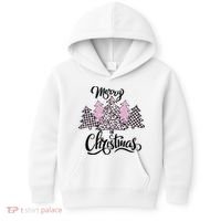 Merry Christmas Pretty And Pink Kids Hoodie thumb 0