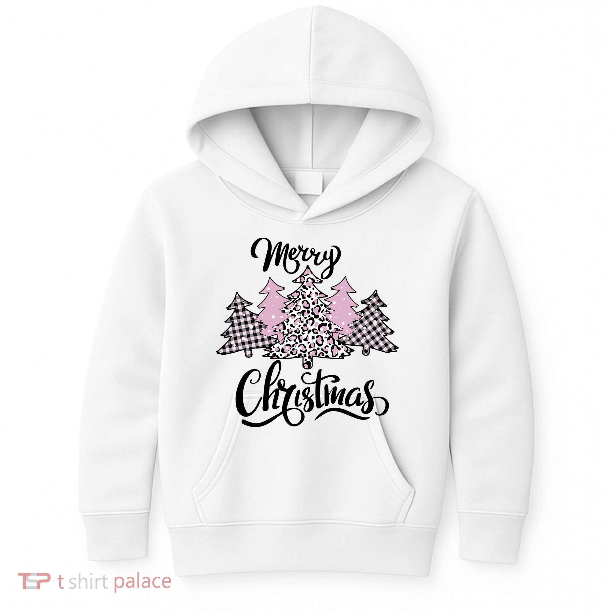 Merry Christmas Pretty And Pink Kids Hoodie