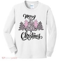 Merry Christmas Pretty And Pink Kids Long Sleeve Shirt thumb 0