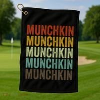Munchkin Cat Retro Golf Towel thumb 1