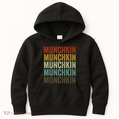 Munchkin Cat Retro Kids Hoodie