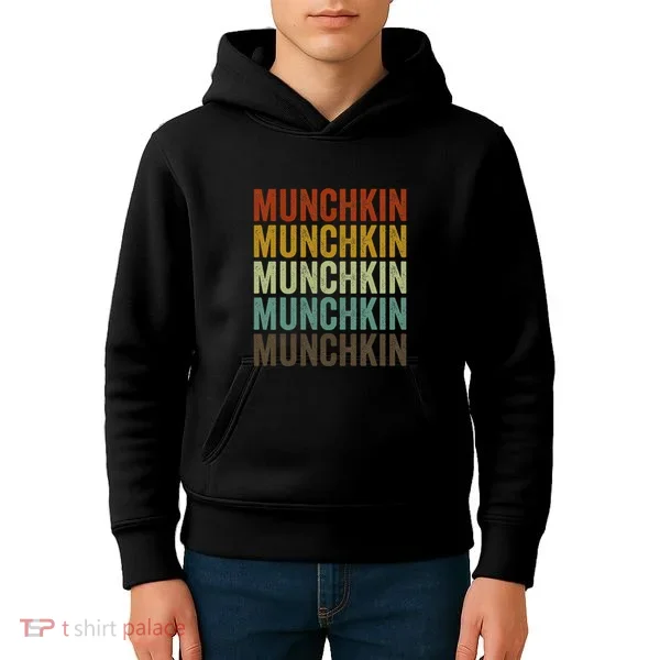 Munchkin Cat Retro Kids Hoodie