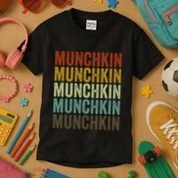 Munchkin Cat Retro Kids T-Shirt thumb 3