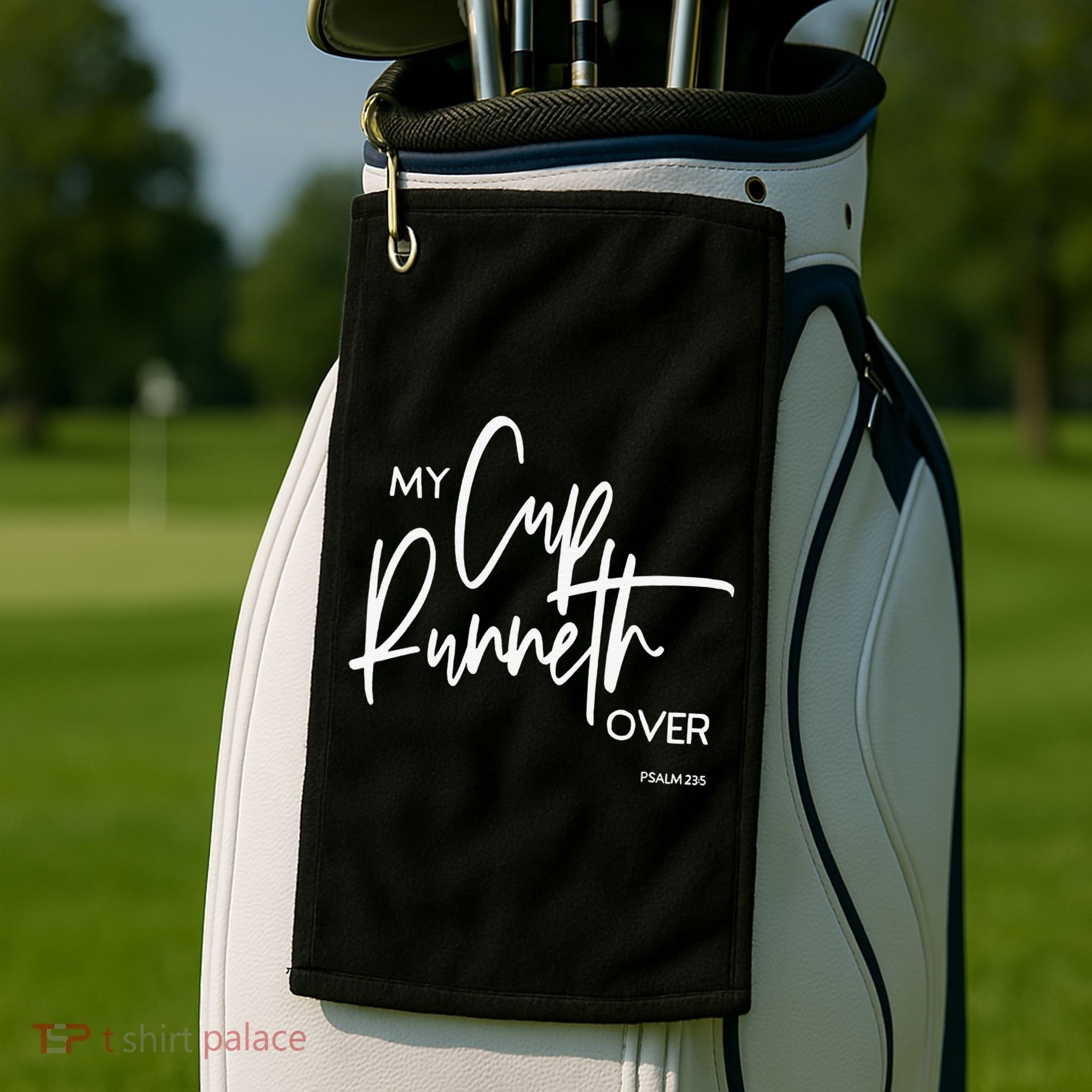 My Cups Runneth Over Joy Peace Hope and Love Golf Towel