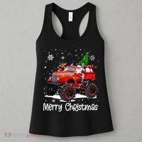 Merry Christmas Reindeer With Santa Driving Monster Truck Women's Tank Top thumb 3