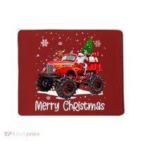 Merry Christmas Reindeer With Santa Driving Monster Truck Mousepad thumb 0