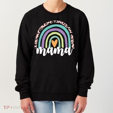 Mama Cheetah Rainbow Heart Women's Sweatshirt