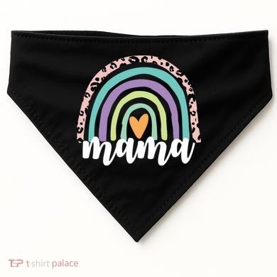 Mama Cheetah Rainbow Heart USA-Made Doggie Bandana