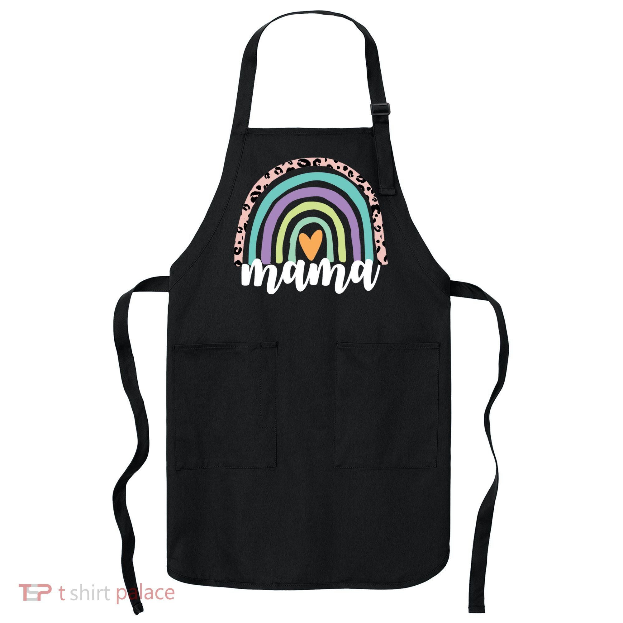 Mama Cheetah Rainbow Heart Apron