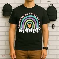 Mama Cheetah Rainbow Heart T-Shirt thumb 6