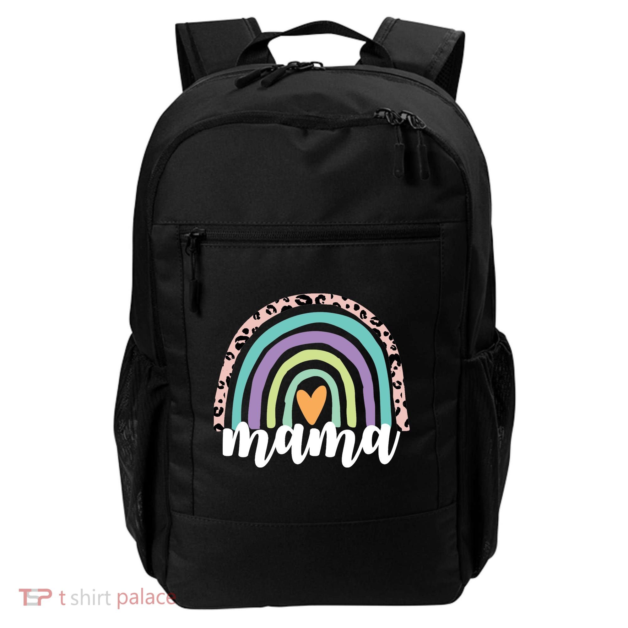 Mama Cheetah Rainbow Heart Backpack