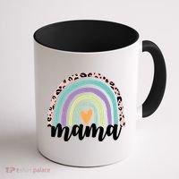 Mama Cheetah Rainbow Heart Coffee Mug thumb 1
