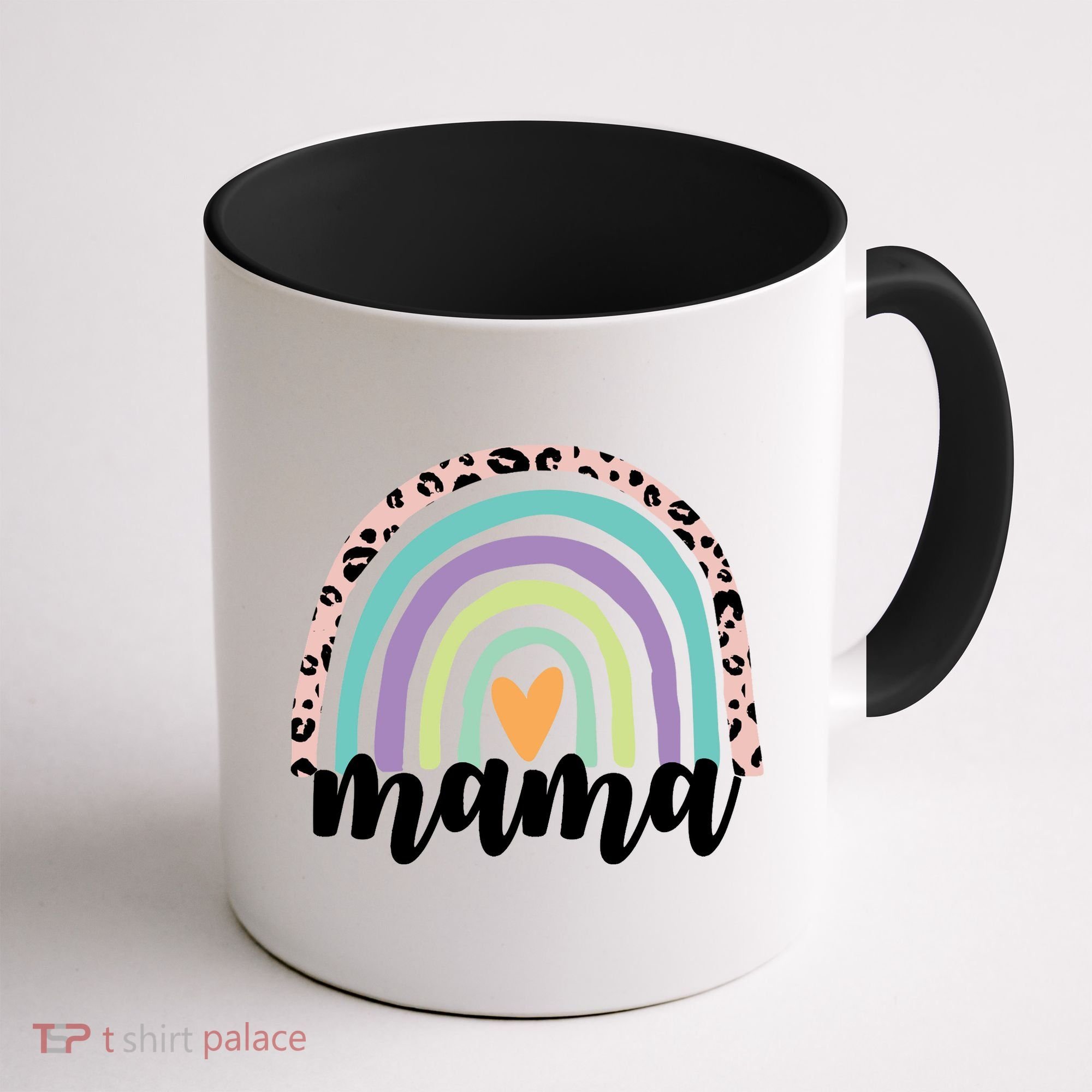 Mama Cheetah Rainbow Heart Coffee Mug