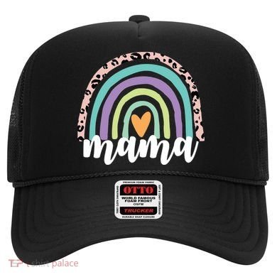 Mama Cheetah Rainbow Heart Hat