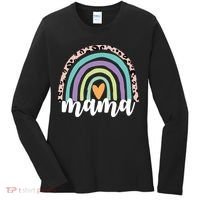 Mama Cheetah Rainbow Heart Women's Long Sleeve Shirt thumb 0