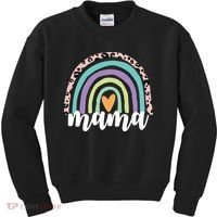 Mama Cheetah Rainbow Heart Kids Sweatshirt thumb 0
