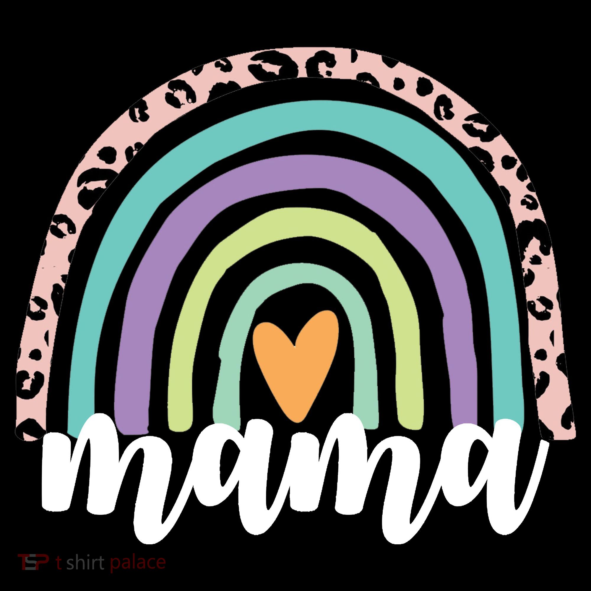 Mama Cheetah Rainbow Heart Kids Sweatshirt
