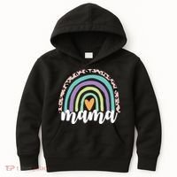 Mama Cheetah Rainbow Heart Kids Hoodie thumb 0