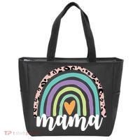 Mama Cheetah Rainbow Heart Tote Bag thumb 0